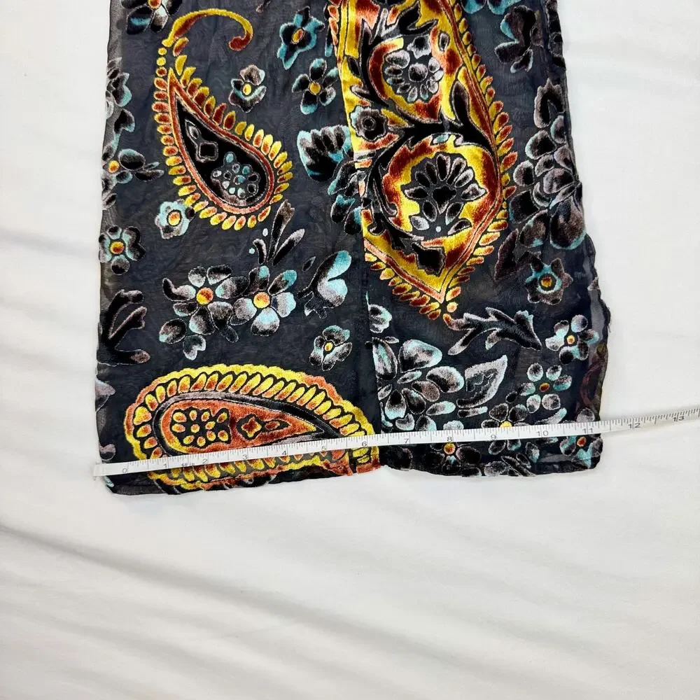 Lioness Velvet Burnout Paisley Wide Leg Pants Women's Small Whimsigoth Festival - Picture 8 of 15